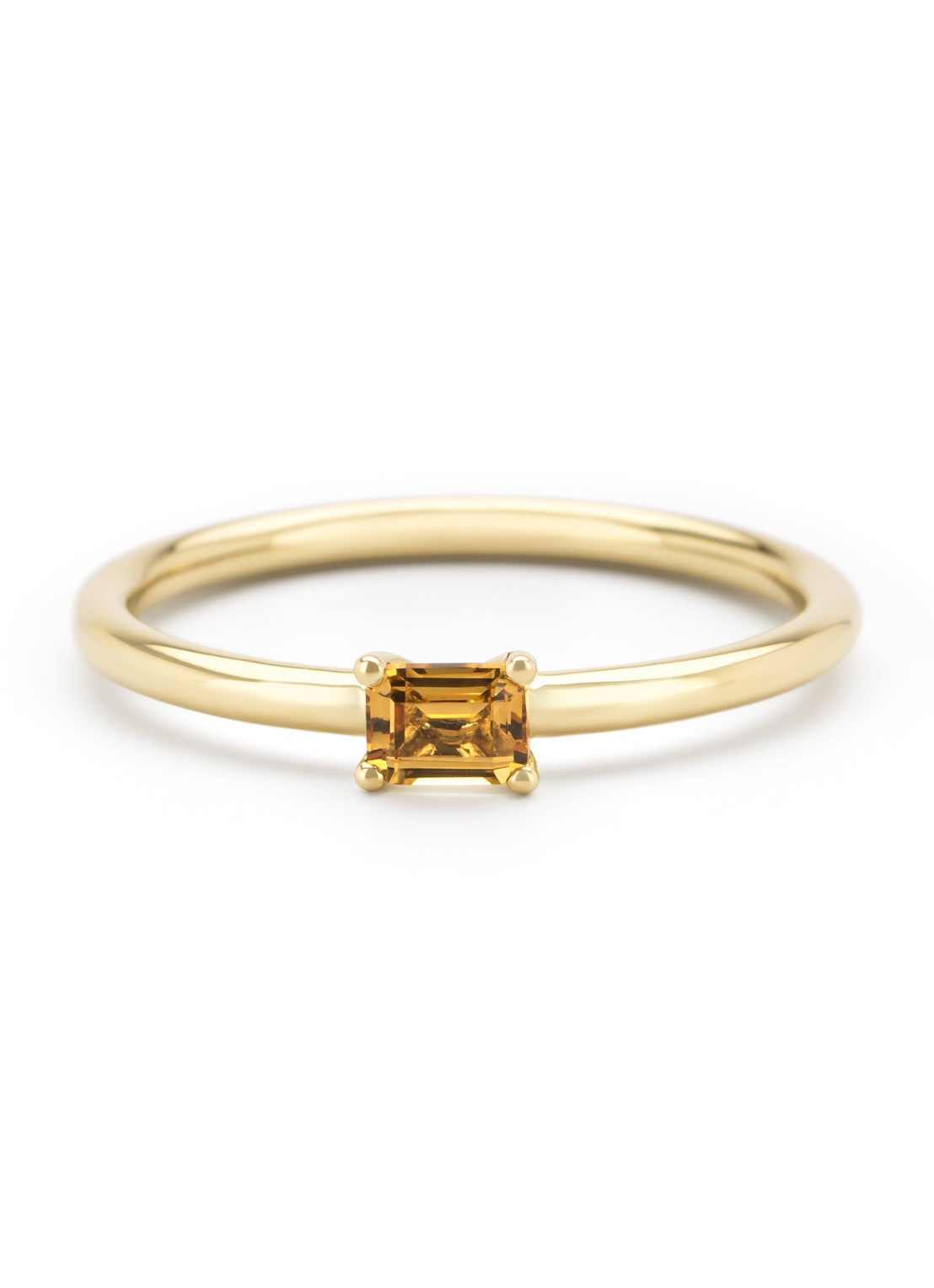Yellow gold ring, 0.18 ct citrien, joy