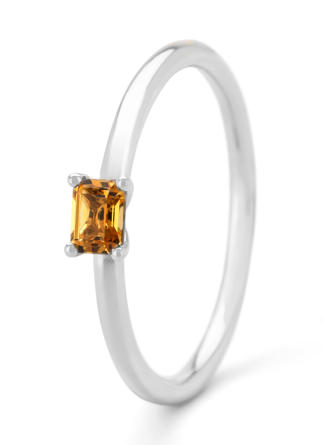 White gold ring, 0.18 ct citrine, Joy