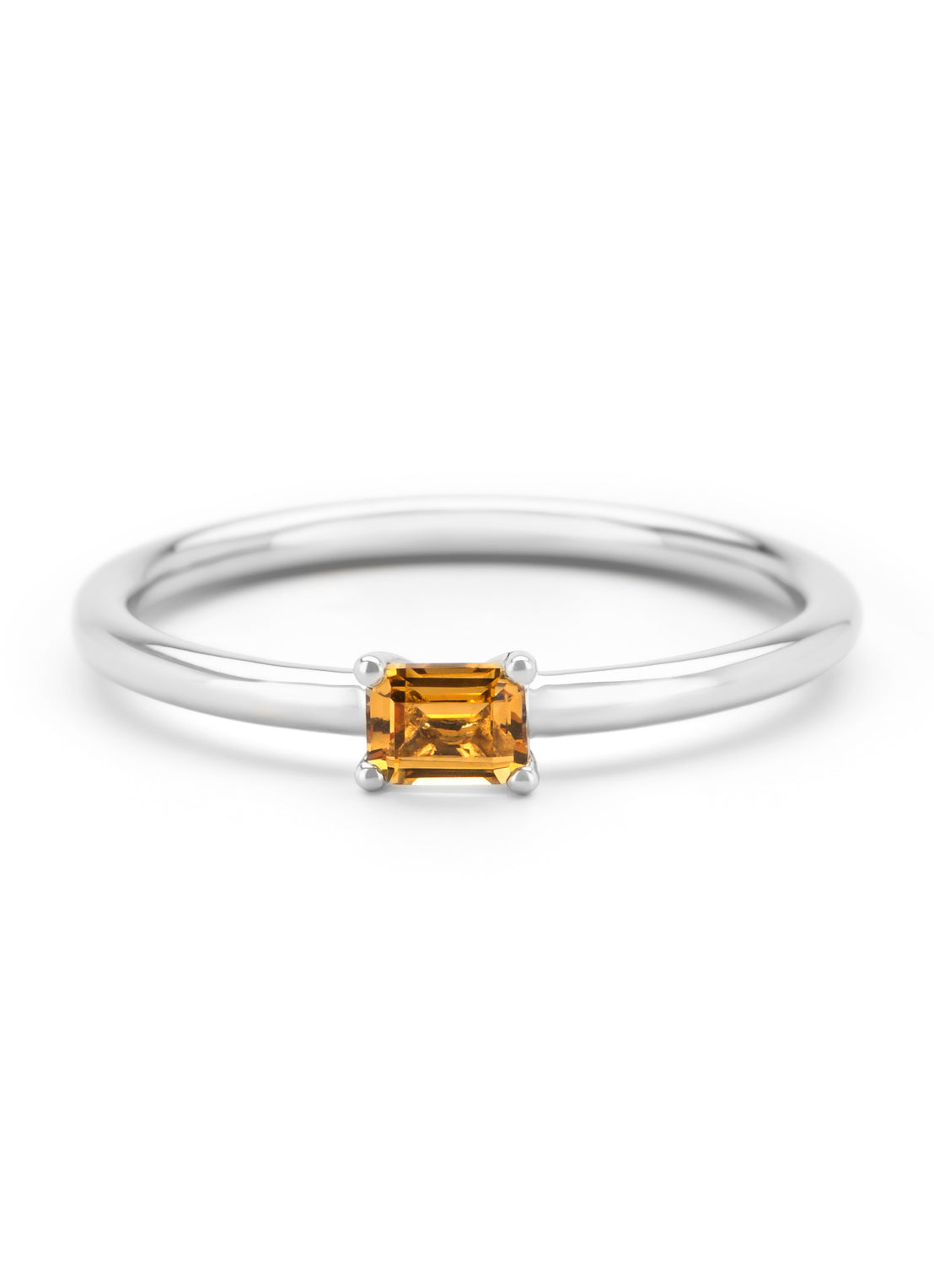 White gold ring, 0.18 ct citrine, Joy