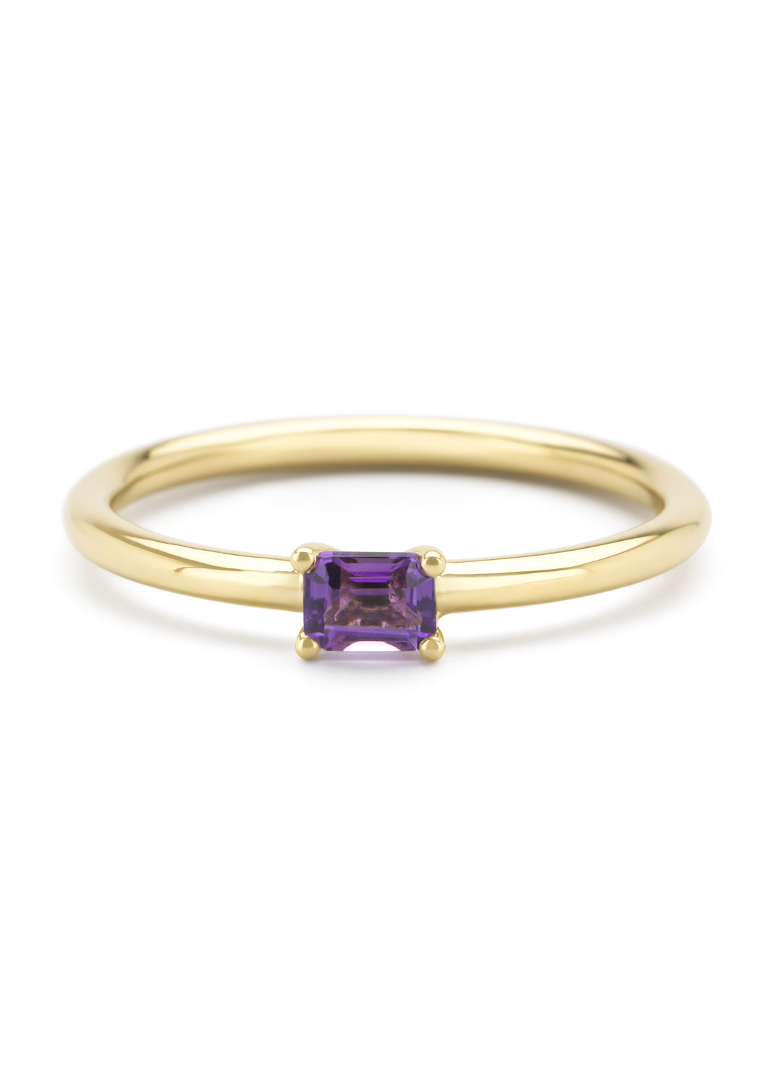Geelgouden ring, 0.21 ct paarse amethist, Joy