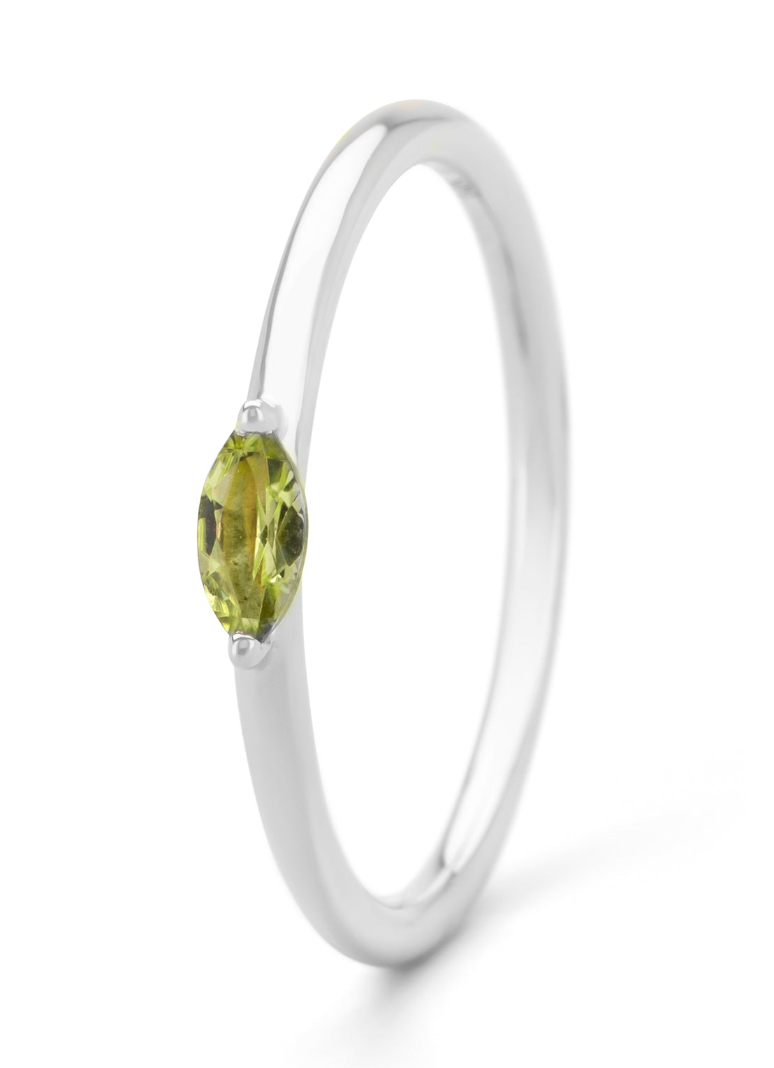 White gold ring, 0.17 ct peridot, Joy