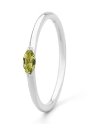 White gold ring, 0.17 ct peridot, Joy