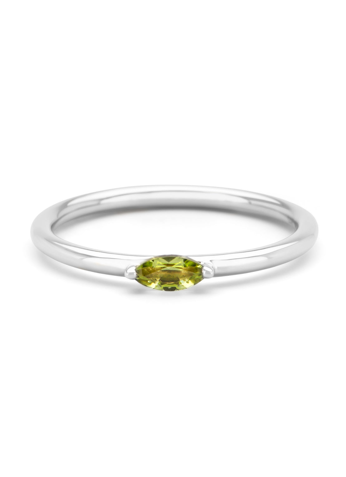 White gold ring, 0.17 ct peridot, Joy
