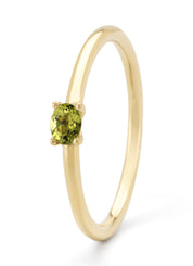 Geelgouden ring, 0.19 ct peridoot, Joy