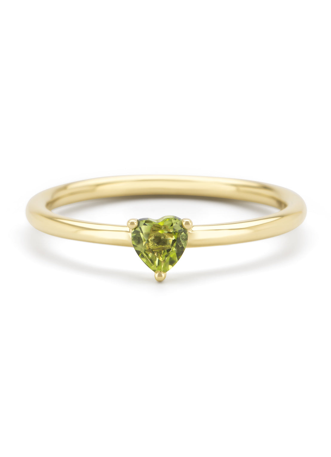 Yellow gold ring, 0.26 ct peridoot, joy