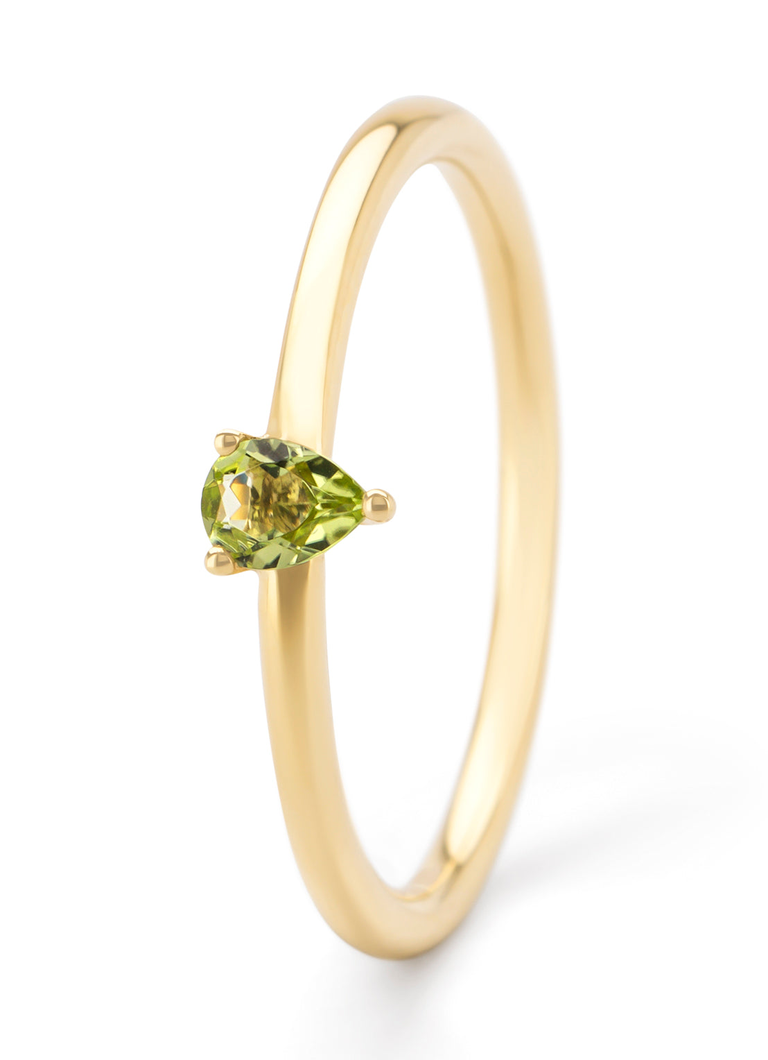 Geelgouden ring, 0.17 ct peridoot, Joy