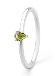 White gold ring, 0.17 ct peridot, Joy