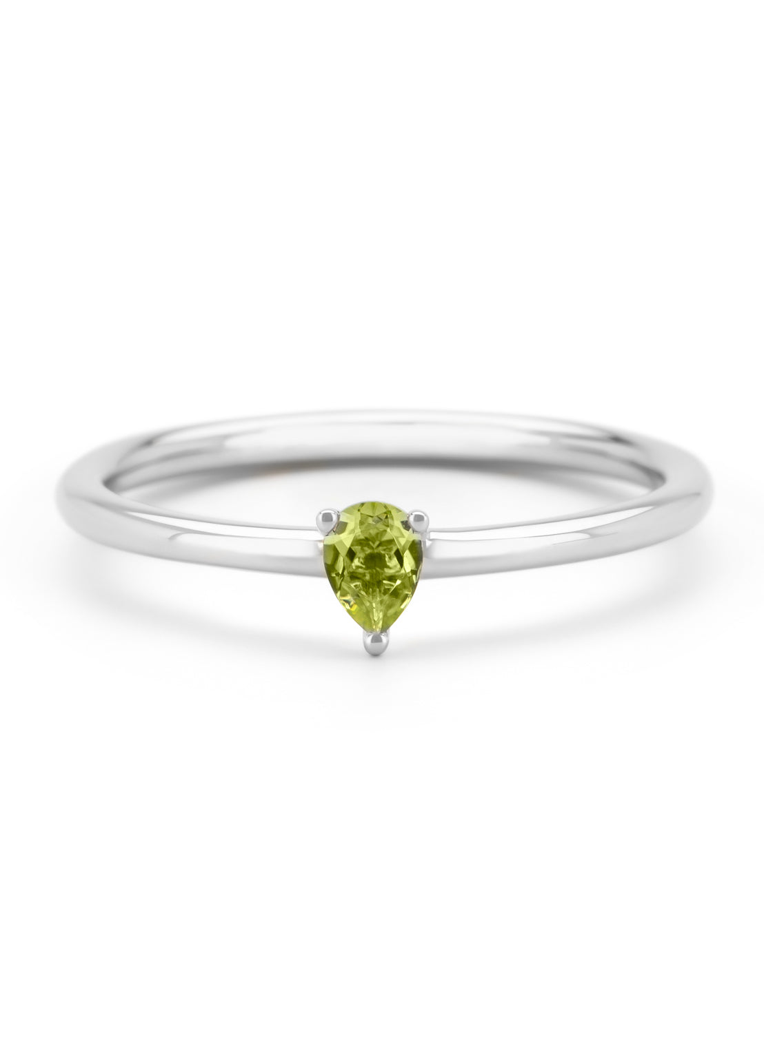 White gold ring, 0.17 ct peridot, Joy