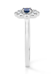 Witgouden ring, 0.33 ct blauwe saffier, Majestic