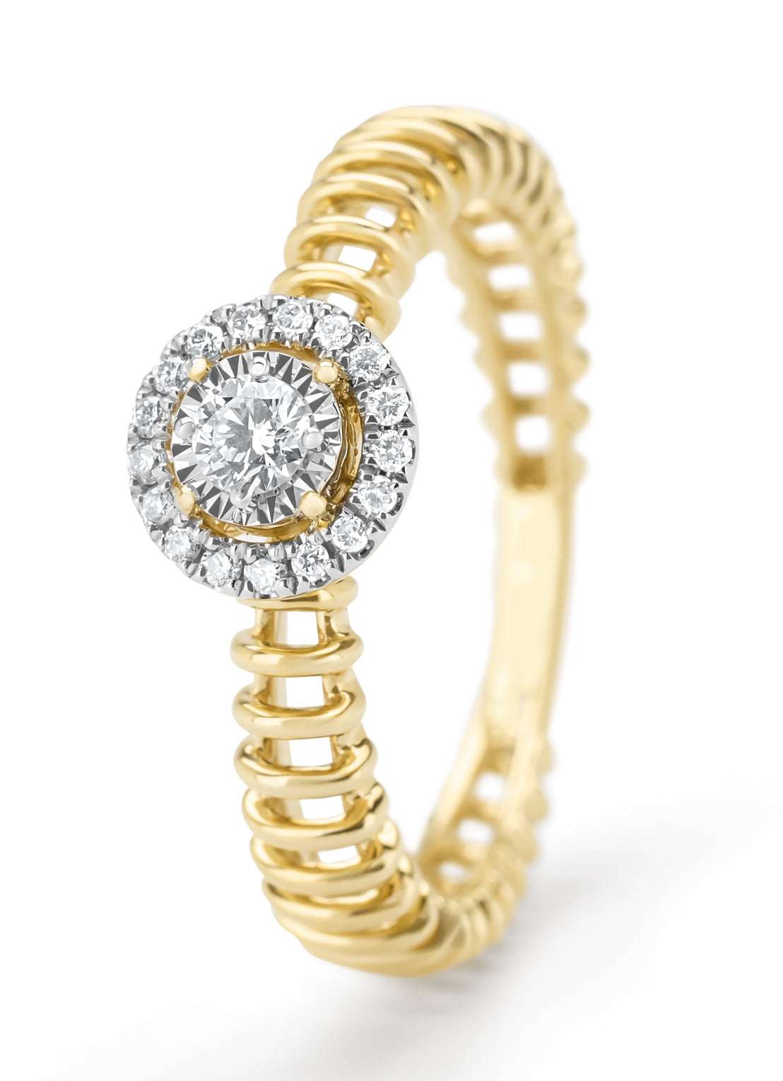 Gouden ring, 0.17 ct diamant, Solitair