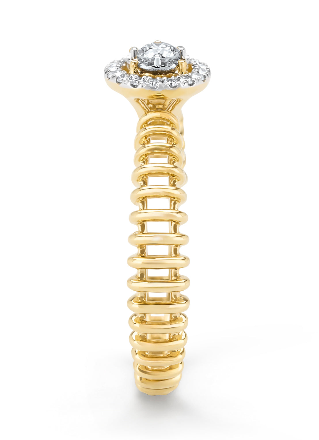 Gouden ring, 0.17 ct diamant, Solitair