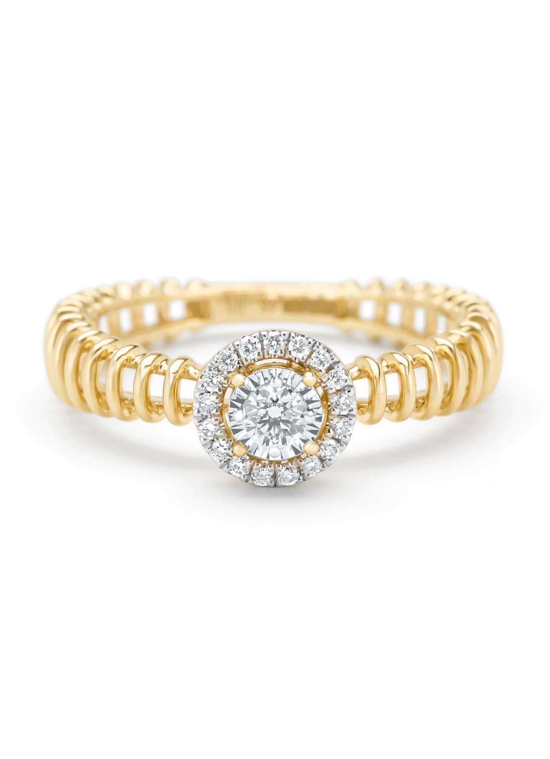 Gouden ring, 0.17 ct diamant, Solitair