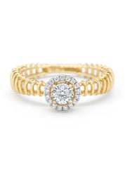 Gouden ring, 0.17 ct diamant, Solitair