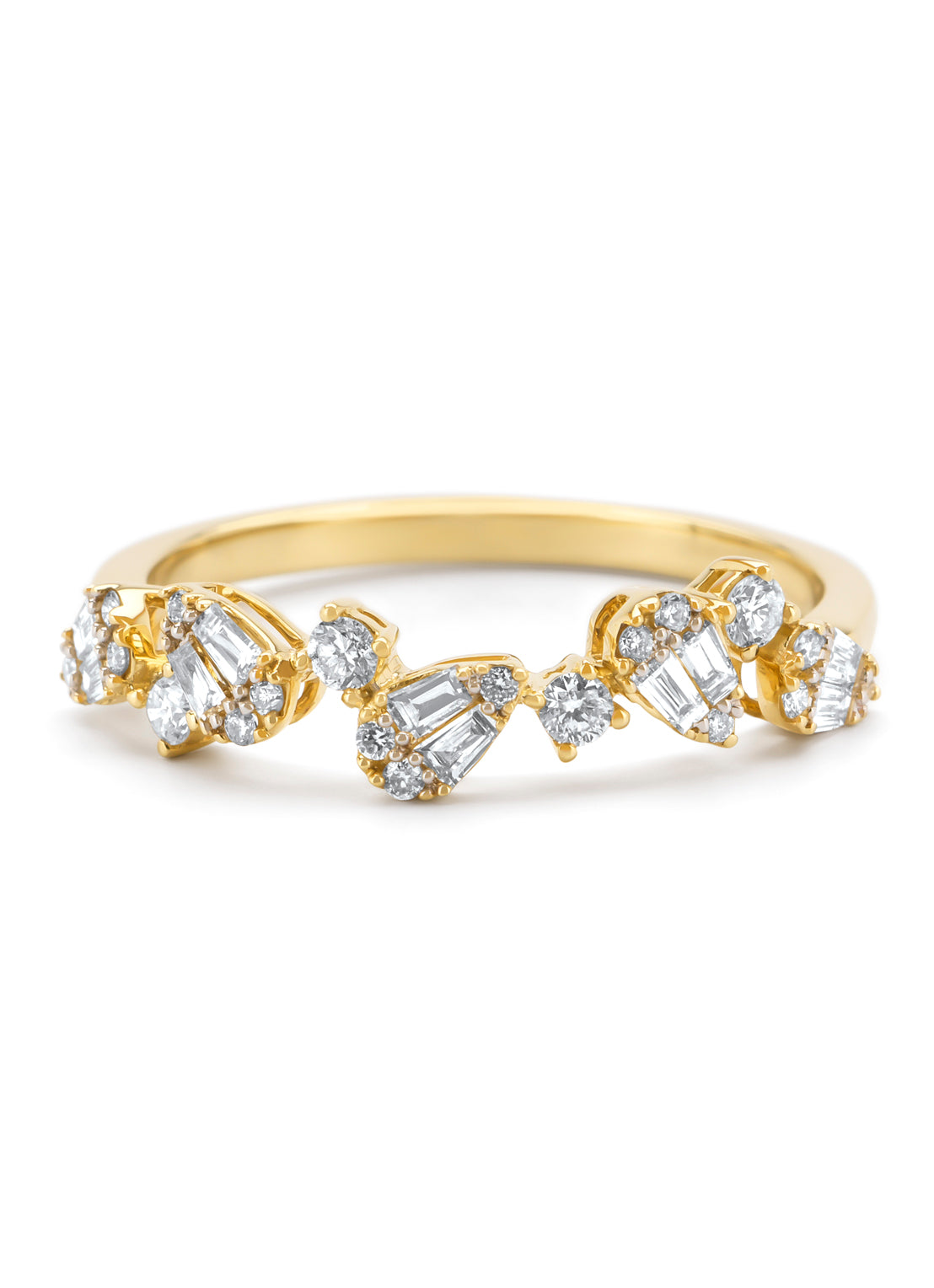 Yellow gold ring, 0.37 ct diamond, petite romance