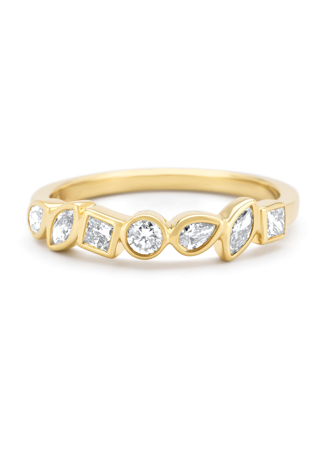 Yellow gold ring, 0.45 ct diamond, petite romance