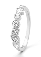 White gold ring, 0.45 ct diamond, petite romance