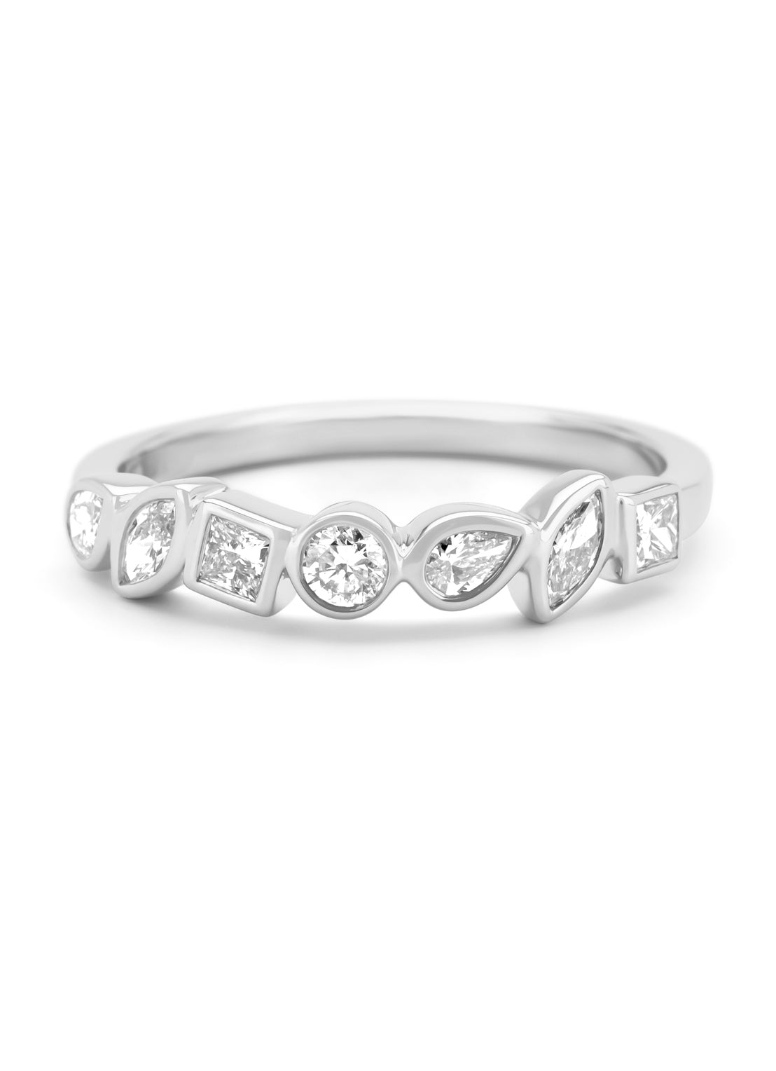 White gold ring, 0.45 ct diamond, petite romance