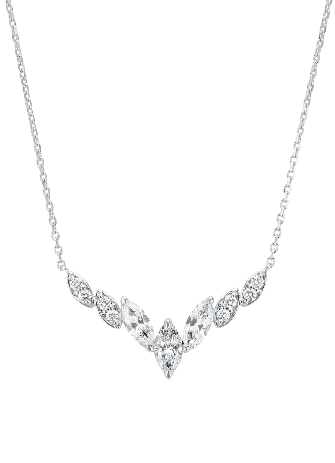 Witgouden collier, 0.95 ct diamant, Gallery