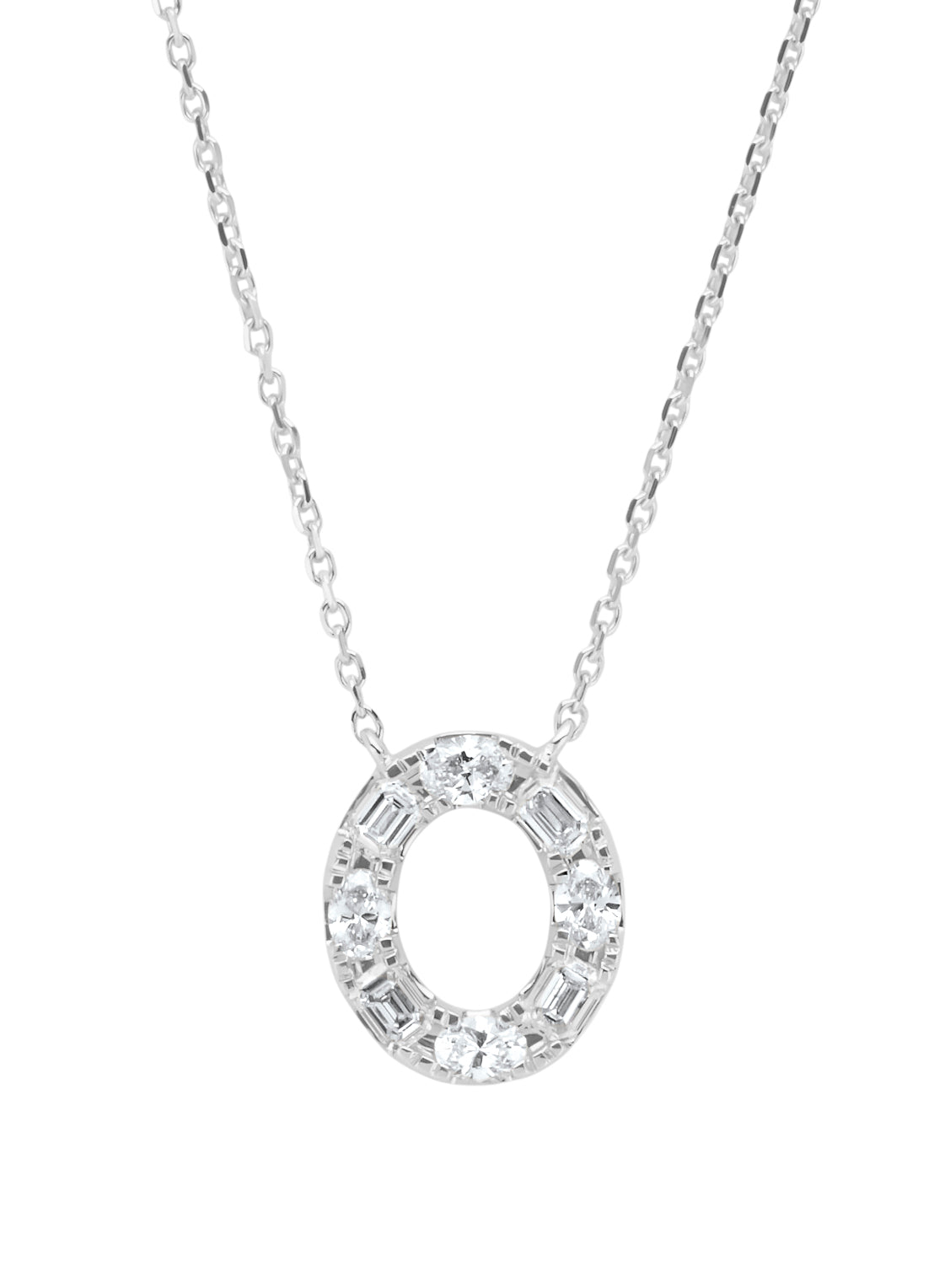 Witgouden collier, 0.66 ct diamant, Gallery