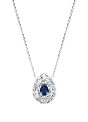 Witgouden collier, 0.76 ct blauwe saffier, Gallery