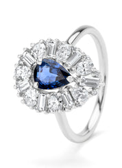 Witgouden ring, 0.76 ct blauwe saffier, Gallery