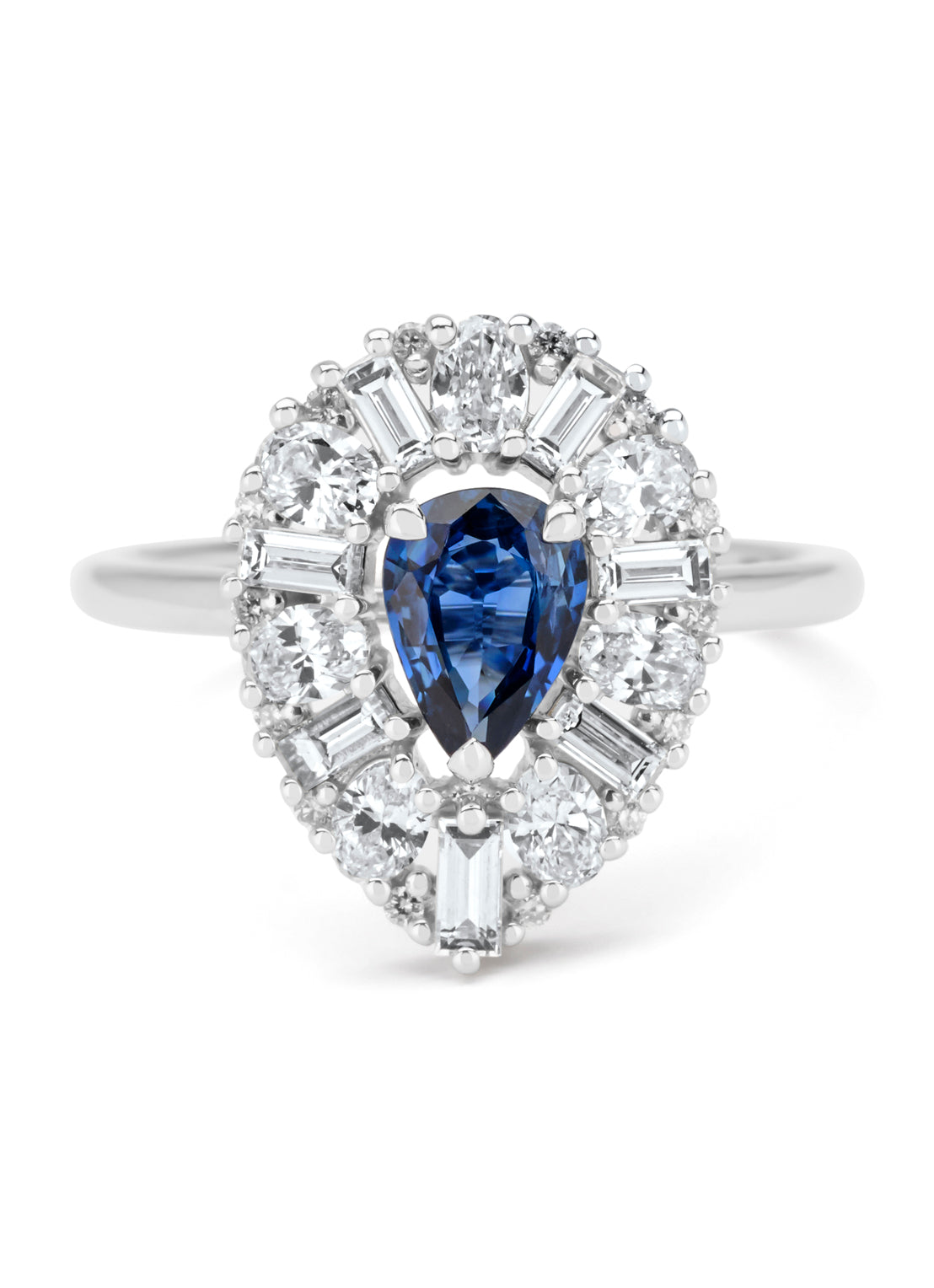 Witgouden ring, 0.76 ct blauwe saffier, Gallery