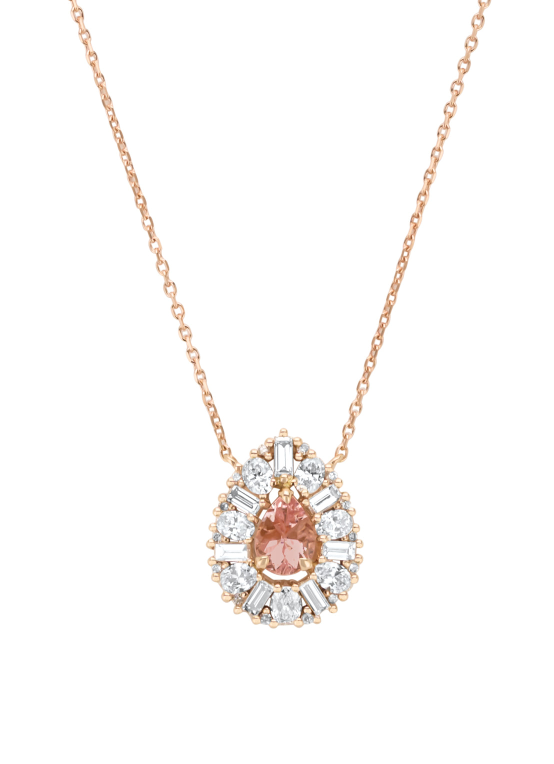Rose gold necklace, 0.55 ct morganite, Gallery