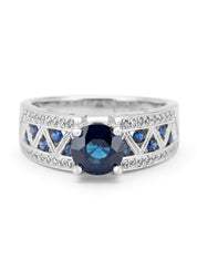 Witgouden ring, 1.75 ct blauwe saffier