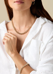 Geelgouden schakelarmband Timeless Treasures 19 cm