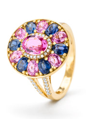 Geelgouden ring, 1.98 ct roze saffier, Gallery