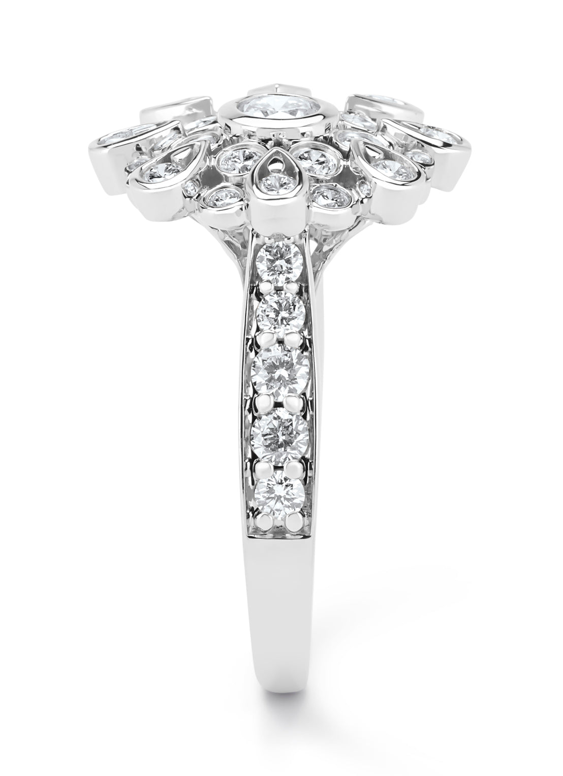 Witgouden ring, 1.20 ct diamant, Since 1904