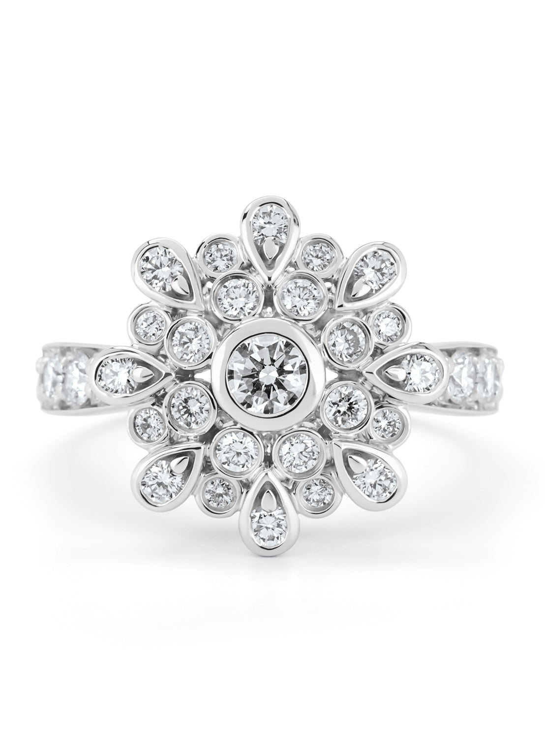 Witgouden ring, 1.20 ct diamant, Since 1904