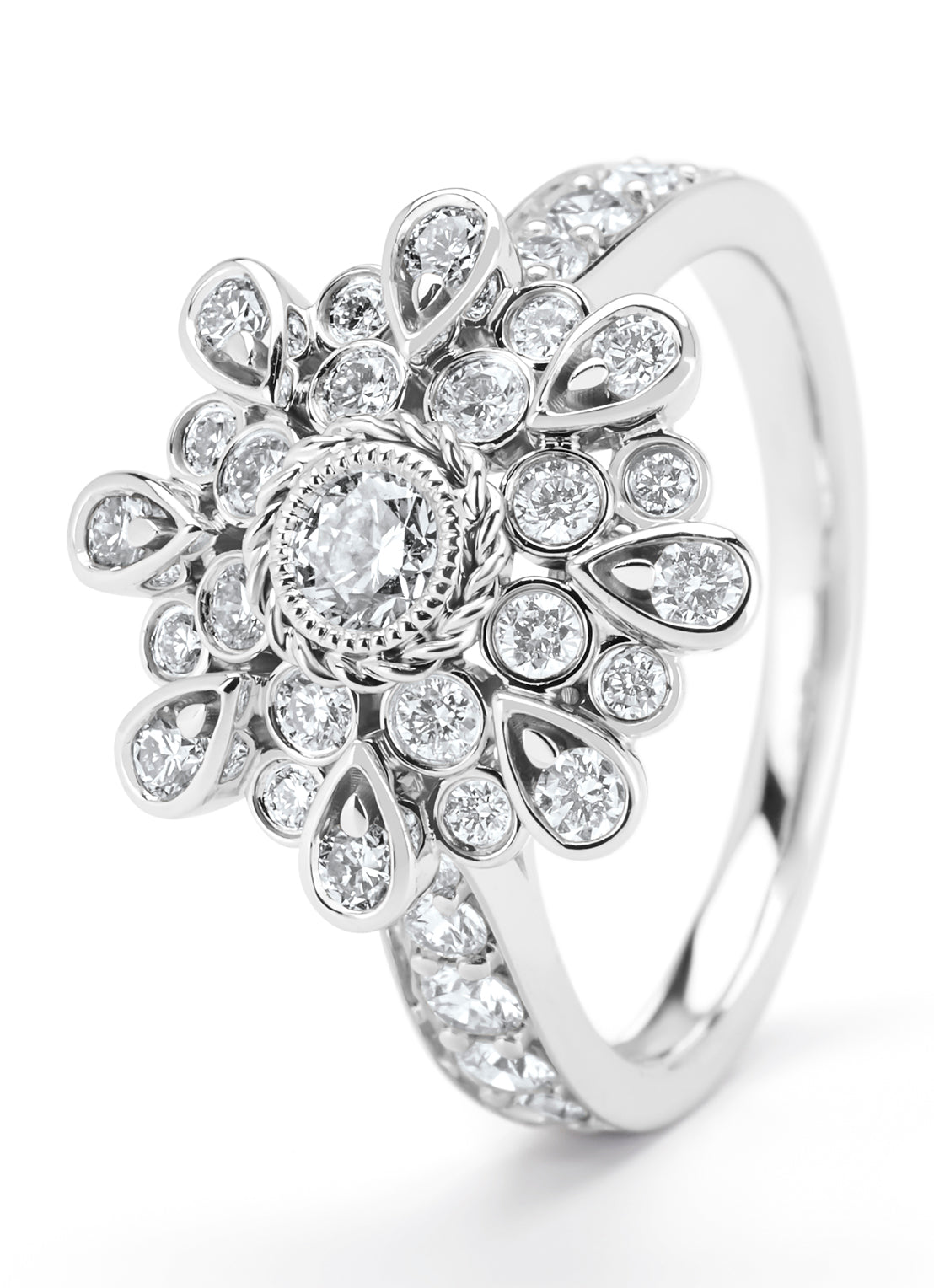 Witgouden ring, 1.20 ct diamant, Since 1904