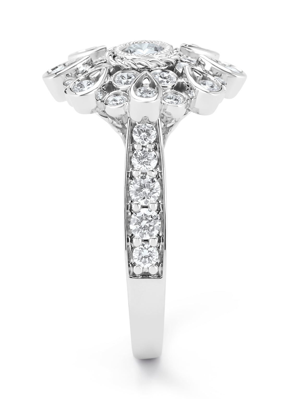 Witgouden ring, 1.20 ct diamant, Since 1904