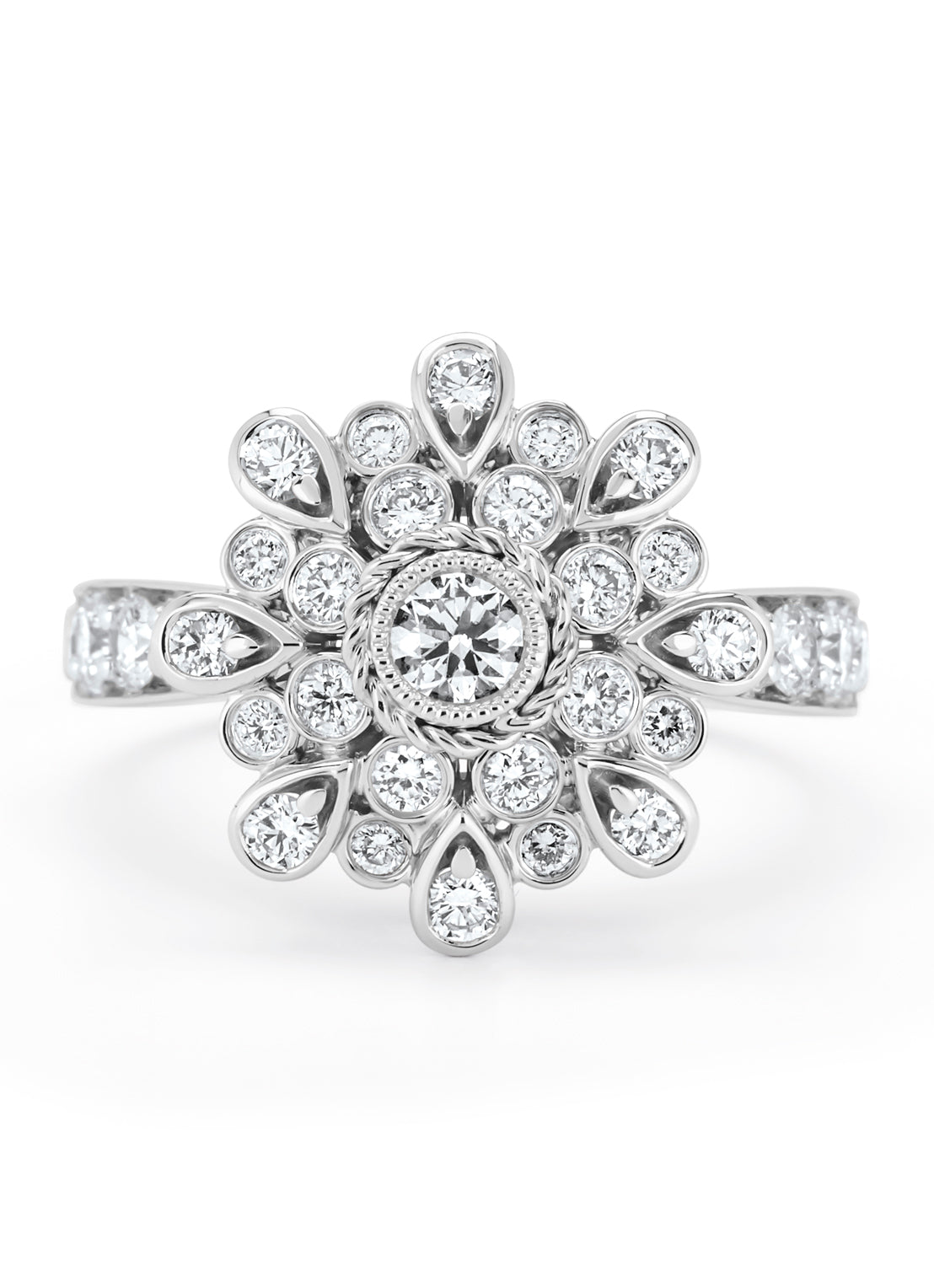 Witgouden ring, 1.20 ct diamant, Since 1904