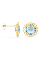 Yellow gold ear jewelry, 4.50 ct topaz, philosophy