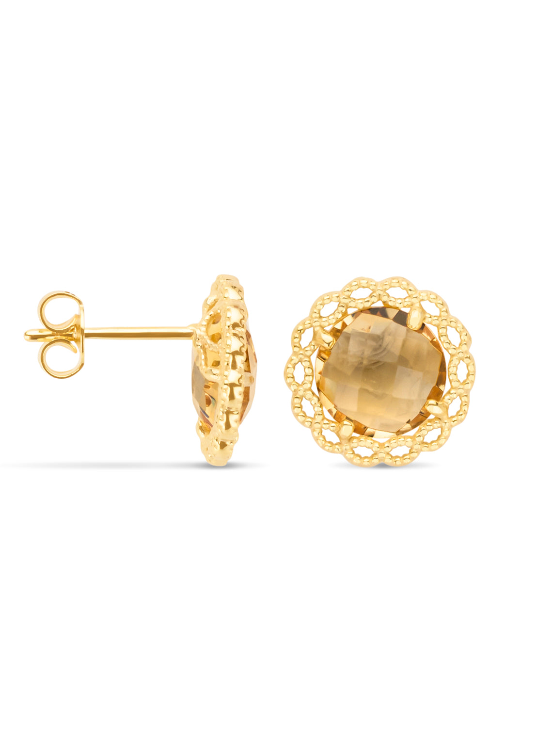 Yellow gold ear jewelry, 3.40 CT Citrine, Philosophy