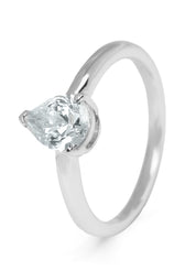 Witgouden ring, 1.01 ct diamant, Solitair