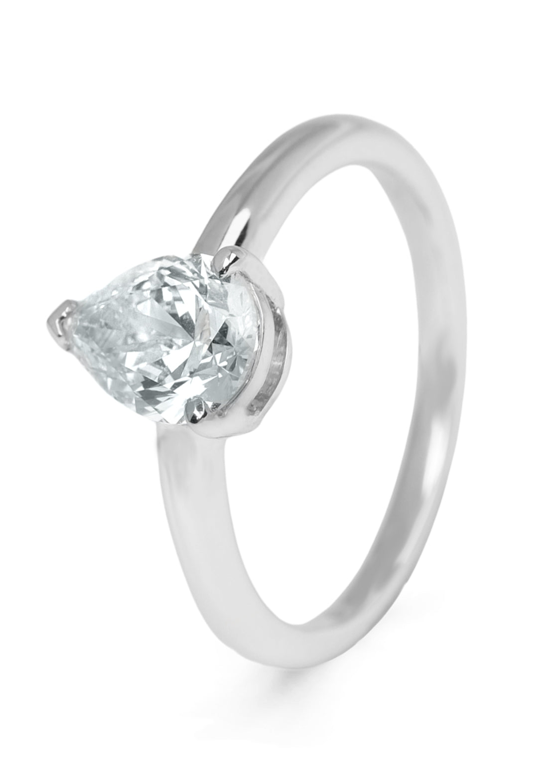 Witgouden ring, 1.22 ct diamant, Solitair