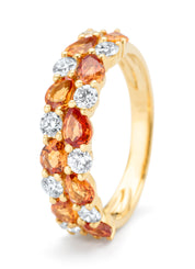 Yellow gold ring, 1.65 ct orange sapphire (BEW, Eden)