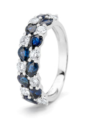 White gold ring, 1.65 ct blue sapphire, Eden