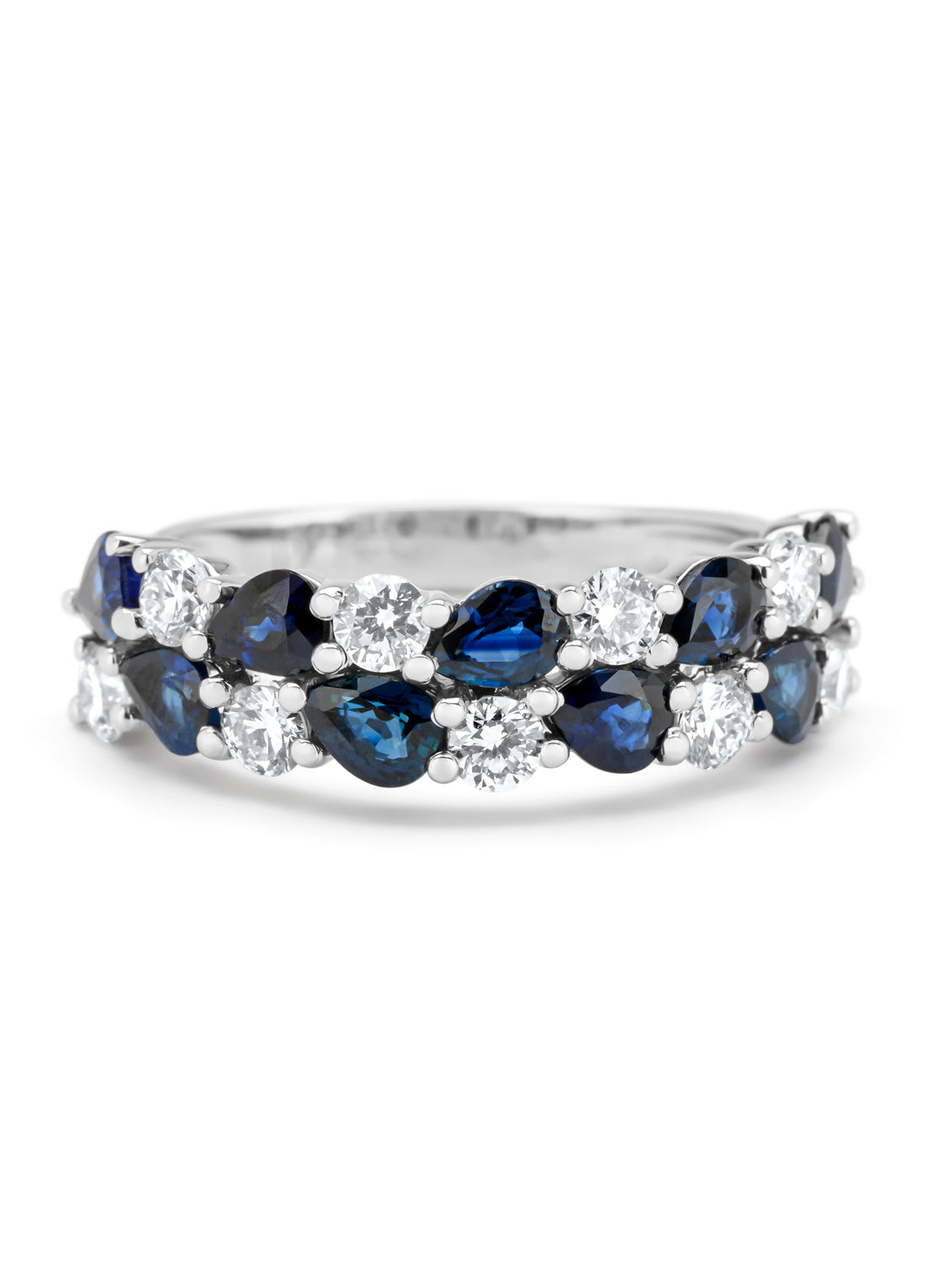 White gold ring, 1.65 ct blue sapphire, Eden