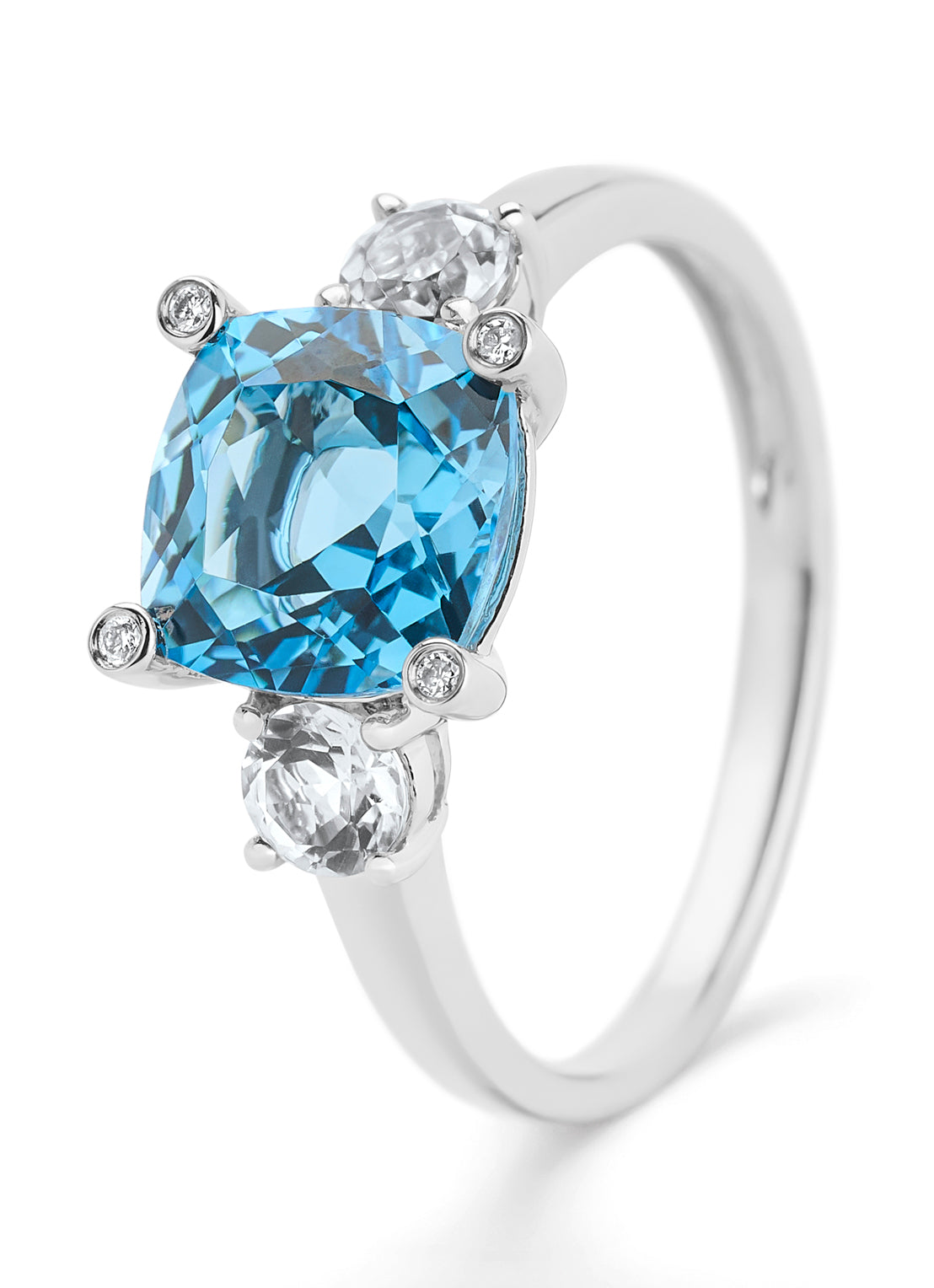 Witgouden ring, 2.90 ct topaas, Fiësta