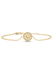 Birthstones Yellow gold bracelet pearl (June)