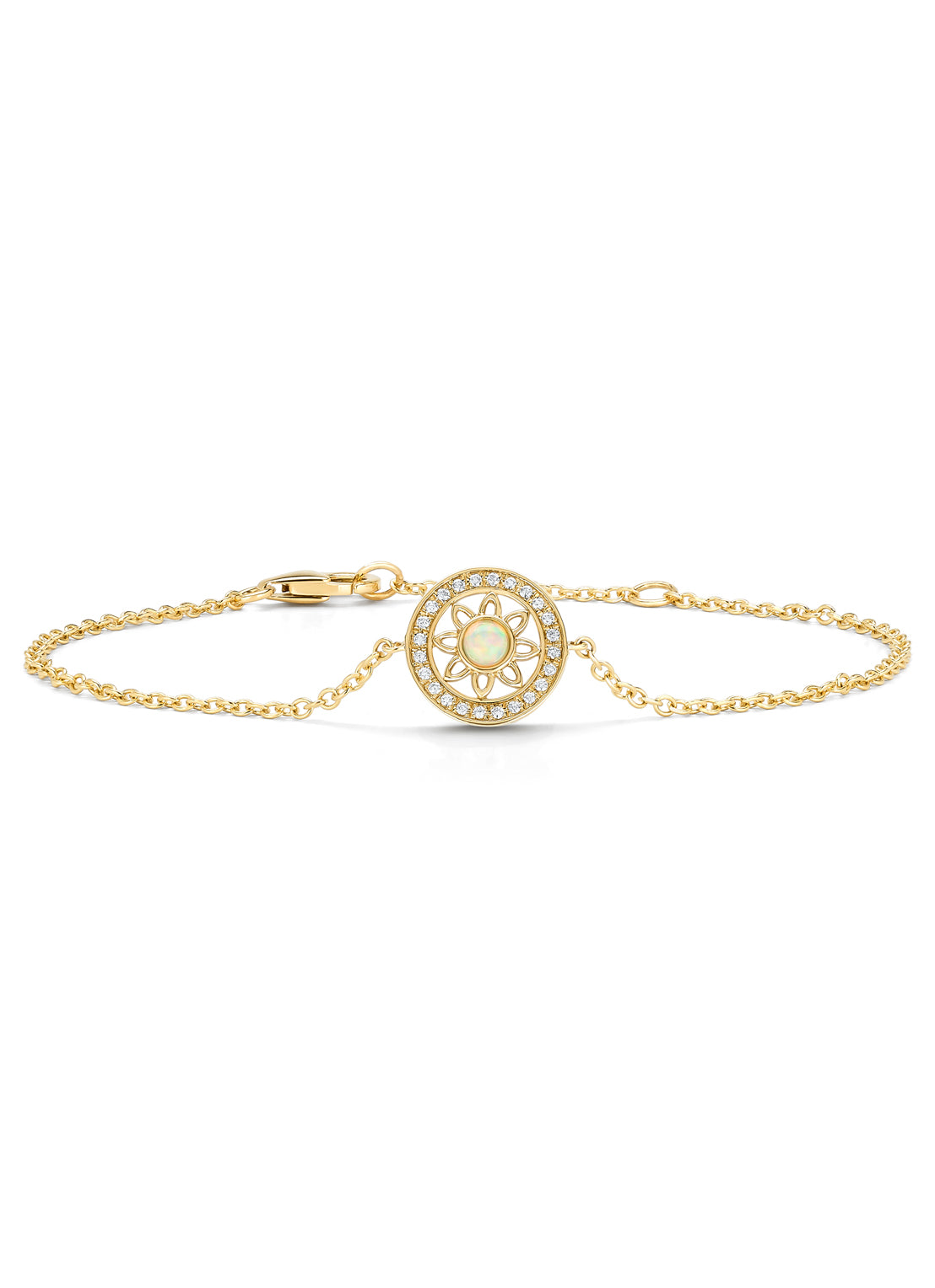 Birthstones yellow gold opal bracelet (October)