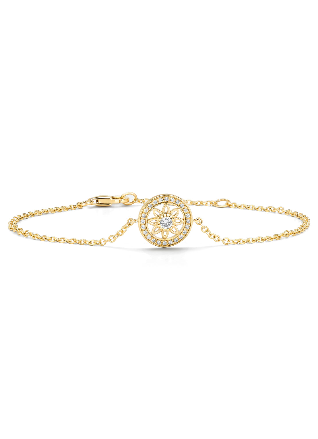 Birthstones yellow gold bracelet diamond (April)