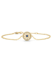 Birthstones geelgouden armband blauwe saffier (September)