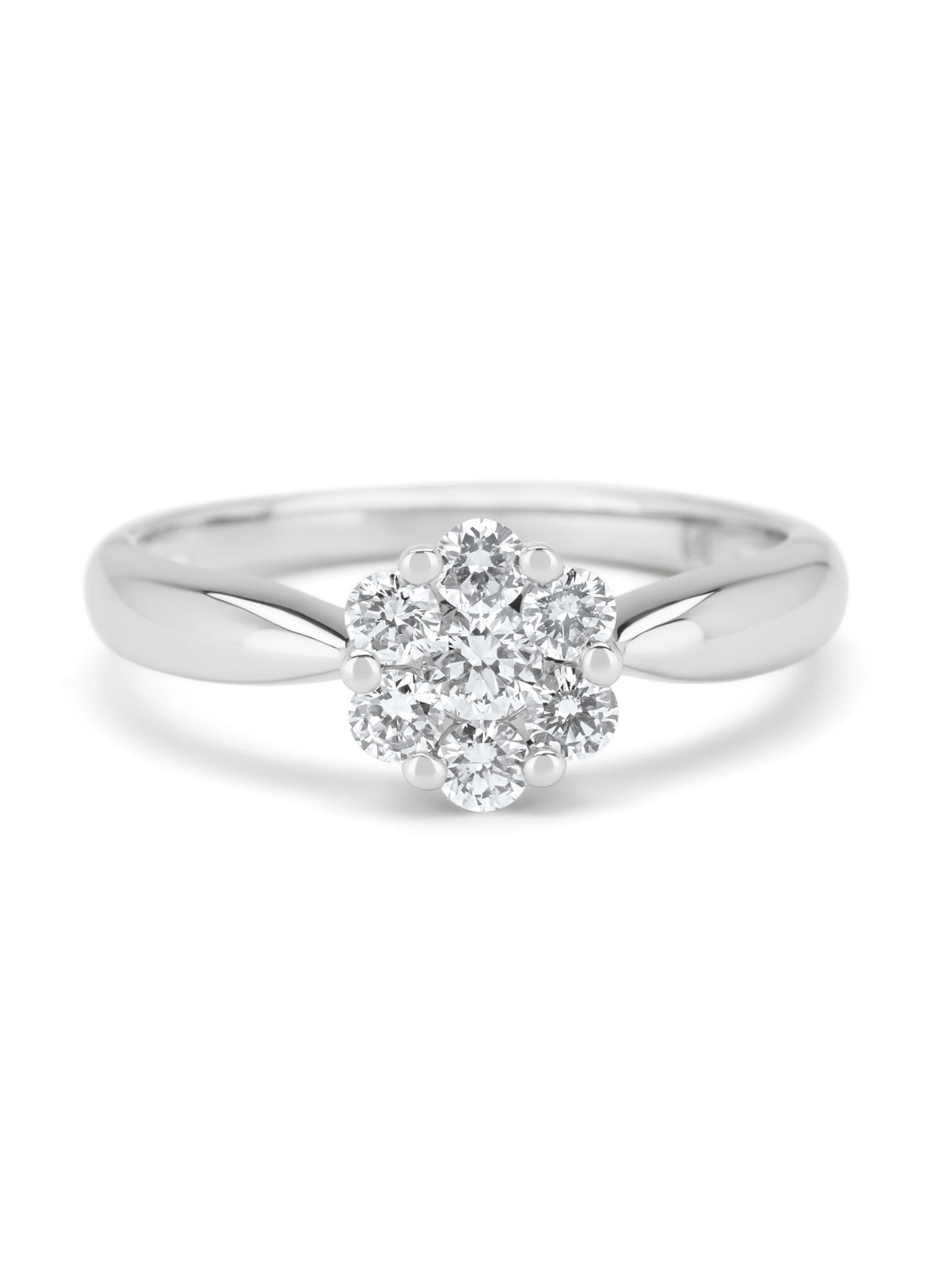 White gold ring, 0.49 CT Diamant, Caviar