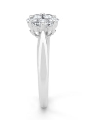 Witgouden ring, 0.49 ct diamant, Caviar