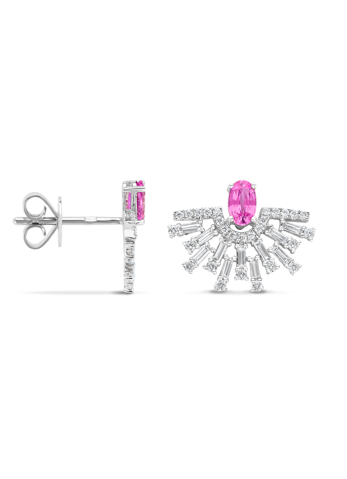 White gold earrings, 0.53 ct pink sapphire, Gallery